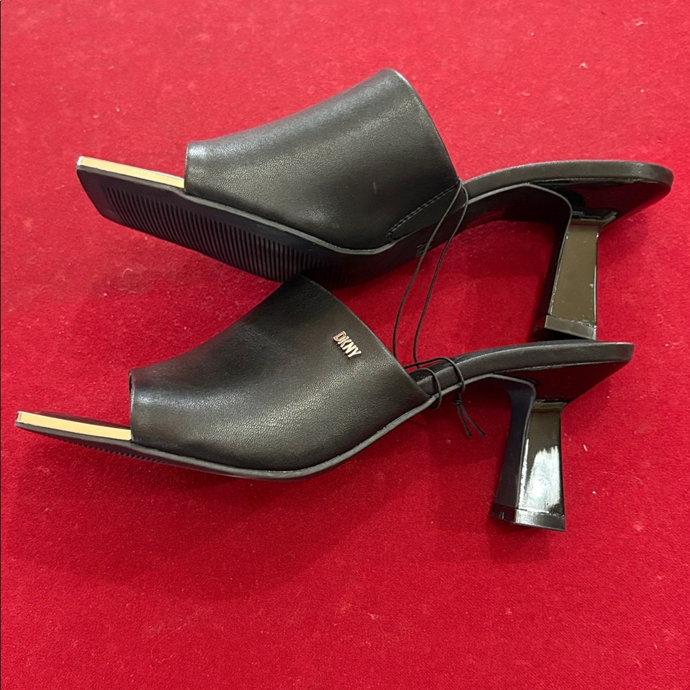 DKNY Black Open-Toe Heels
